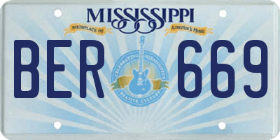 MS license plate BER669