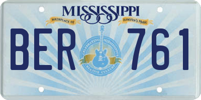 MS license plate BER761