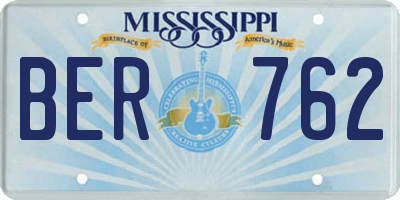MS license plate BER762