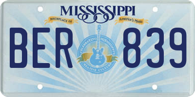 MS license plate BER839