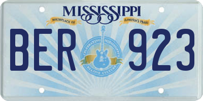 MS license plate BER923