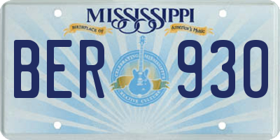 MS license plate BER930