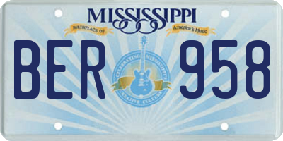 MS license plate BER958