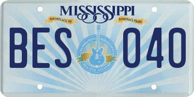 MS license plate BES040