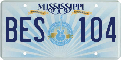 MS license plate BES104