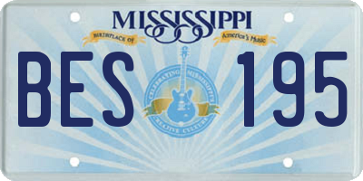MS license plate BES195