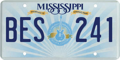 MS license plate BES241