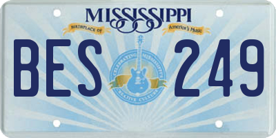 MS license plate BES249