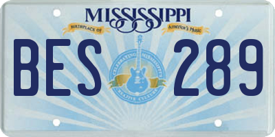 MS license plate BES289