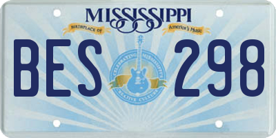MS license plate BES298