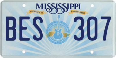 MS license plate BES307
