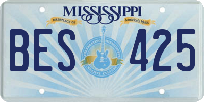 MS license plate BES425