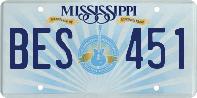 MS license plate BES451