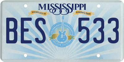 MS license plate BES533