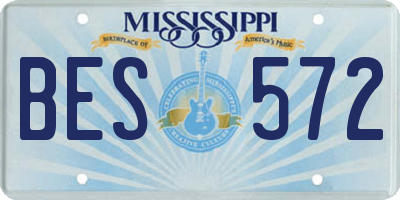 MS license plate BES572