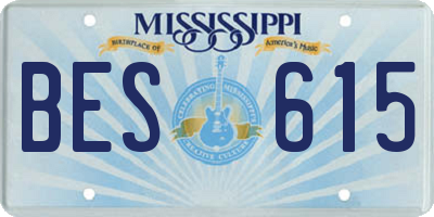 MS license plate BES615