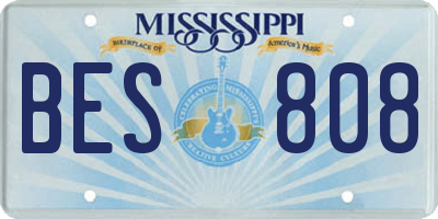 MS license plate BES808