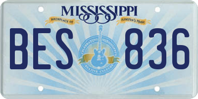 MS license plate BES836