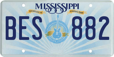 MS license plate BES882