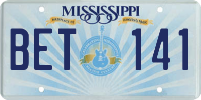MS license plate BET141