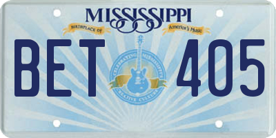 MS license plate BET405