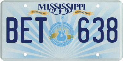 MS license plate BET638