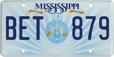 MS license plate BET879