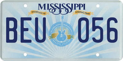 MS license plate BEU056