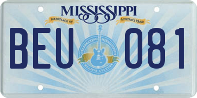 MS license plate BEU081
