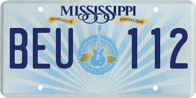 MS license plate BEU112