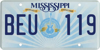 MS license plate BEU119