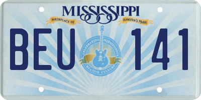 MS license plate BEU141