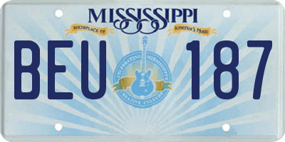 MS license plate BEU187
