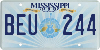 MS license plate BEU244