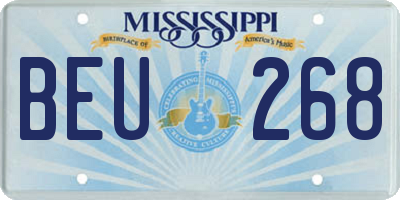 MS license plate BEU268