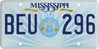 MS license plate BEU296