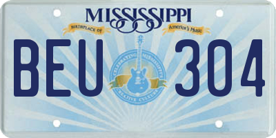 MS license plate BEU304