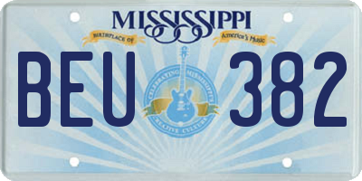 MS license plate BEU382