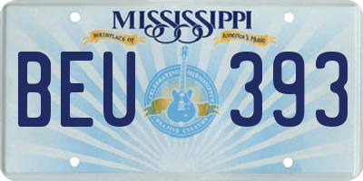 MS license plate BEU393
