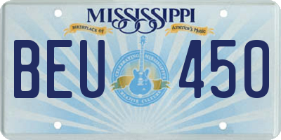 MS license plate BEU450