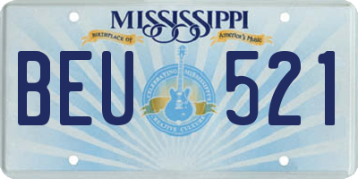 MS license plate BEU521