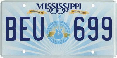 MS license plate BEU699