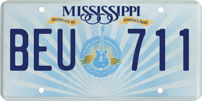 MS license plate BEU711