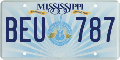 MS license plate BEU787
