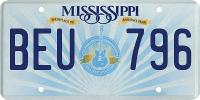 MS license plate BEU796