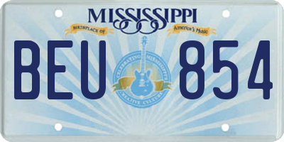 MS license plate BEU854