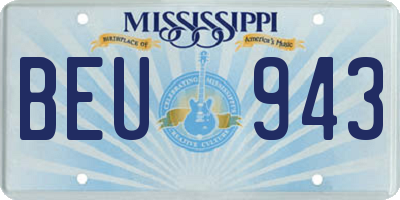 MS license plate BEU943