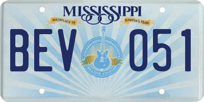 MS license plate BEV051