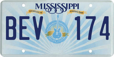 MS license plate BEV174