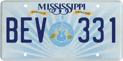 MS license plate BEV331